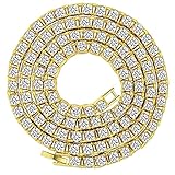 Honsny Tennis Chain for Men Women 5mm Gold Bracelets for Men 18K Plated White Silver Tennis Bracelets for Women Bling Cubic Zirconia Iced Out Diamond Tennis Choker Necklace Hip Hop Jewelry