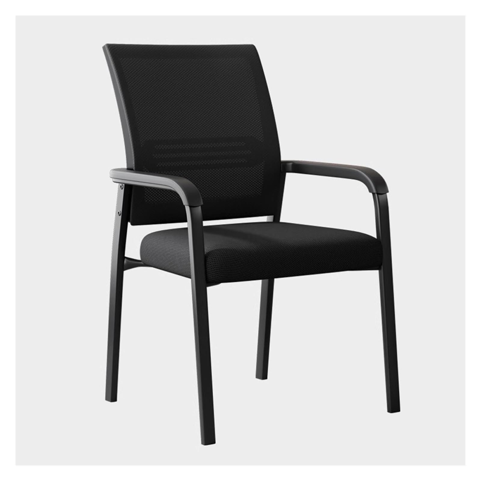 Sillas de Oficina apilables con Respaldo de Malla, Ideales para Salas de Espera, con Asiento tapizado en Tela y Soporte Lumbar ergonómico para recepciones en escuelas e Iglesias (Nero).