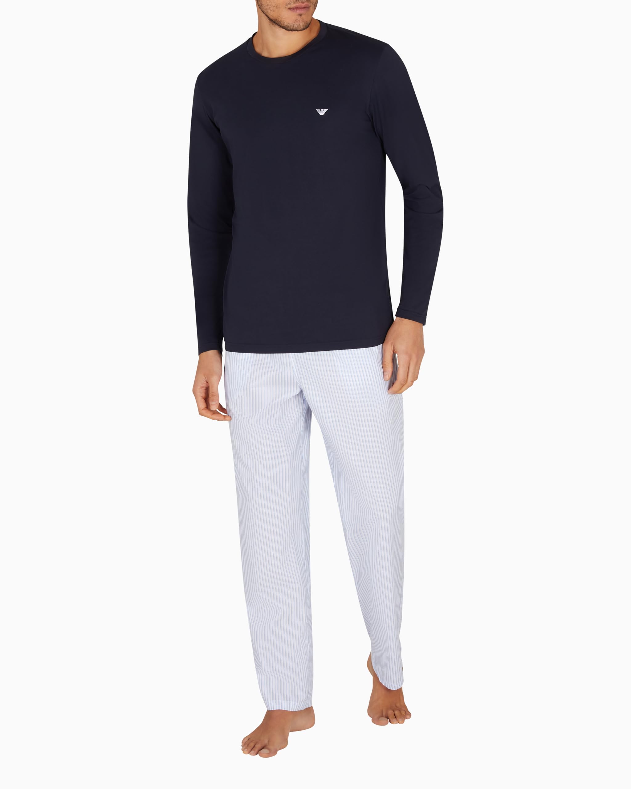 Emporio Armani Yarn Dyed Woven Long Pajamas Pantalone del Pigiama Uomo