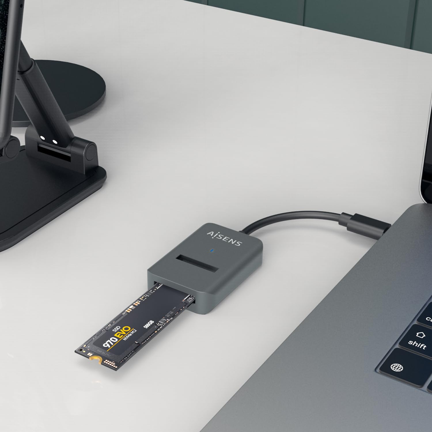 AISENS - ASUC-M2D012-GR - USB-C Dock M.2 (NGFF) Asuc-M2D012-Gr SATA/NVMe A USB3.1 Gen2, Gris