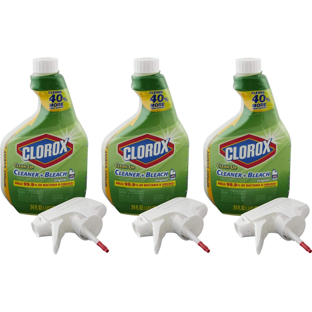 Clorox CleanUp AllPurpose Cleaner with Bleach, Spray Bottle, Original, 24 Fl Oz (Pack of 3