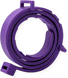 Coleira Antipulgas e Carrapatos para Cães e Gatos – Ajustável, Resistente à Água, Proteção 8 Meses, Ingredientes Naturais e Antialérgicos (Roxo, 38 CM)