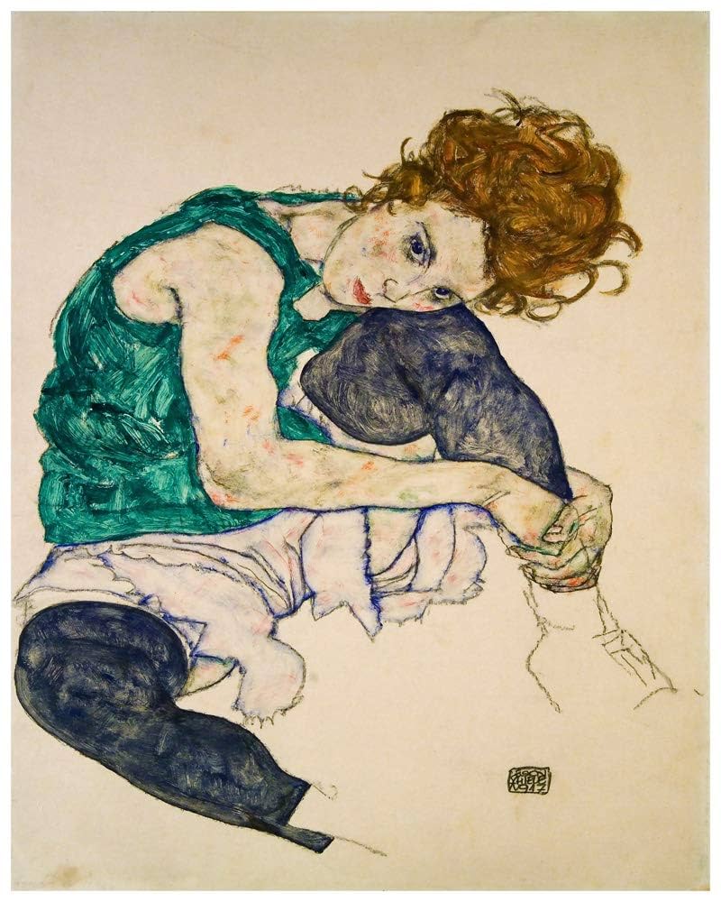 Egon Schiele 線画 木製フレーム付き Egon Schiele 線画 木製フレーム付き