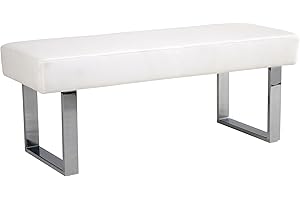 Modern Design: Armen Living Amanda White & Chrome Bench
