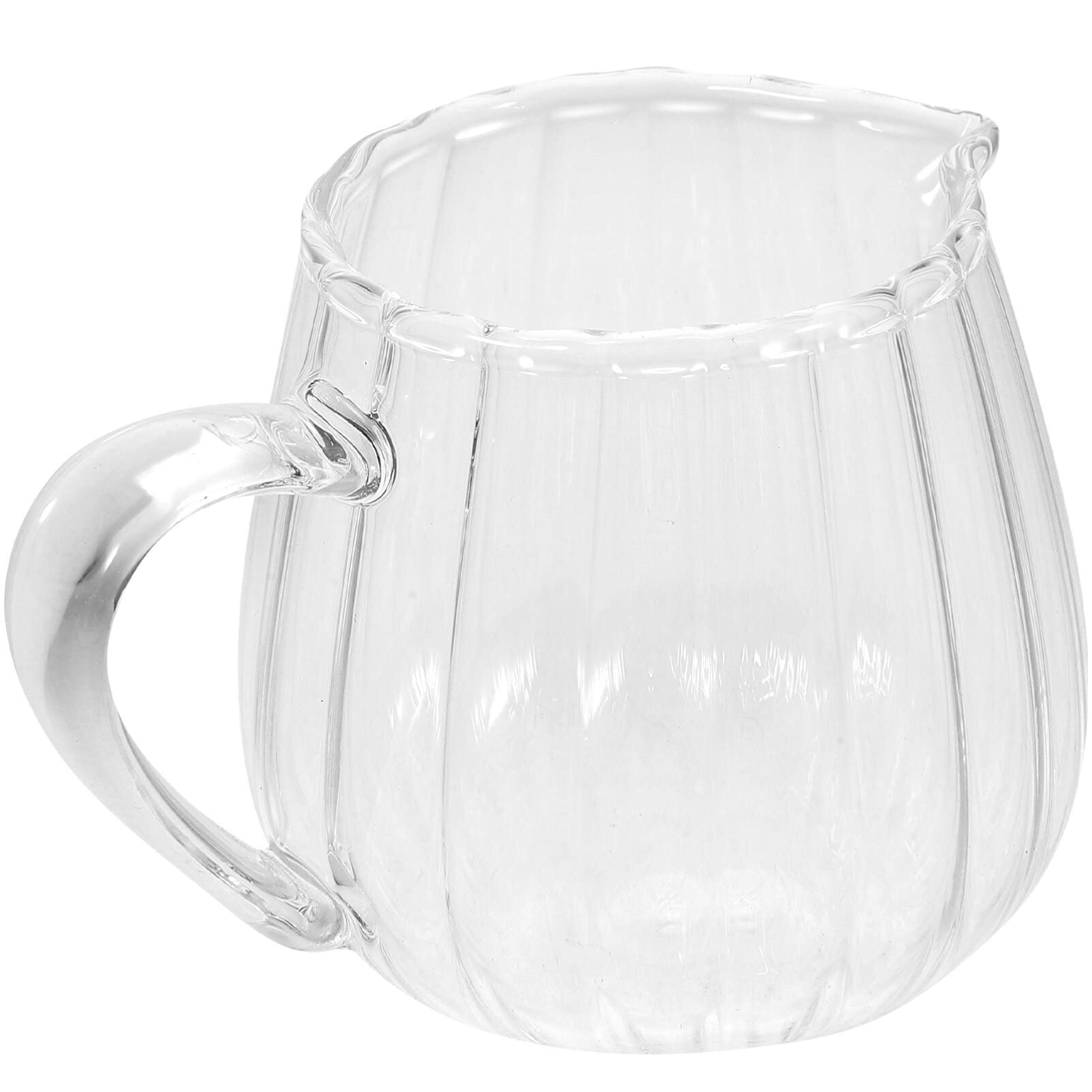 Small Glass Pitcher Elegant Wave Shaped Glass Creamer Pitcher Glass Tea Pitcher Coffee Milk Creamer Pitcher Creative Milk Frothing Pitcher Milk Frother Cup Creamer Jug for Kitchen 100ml/4OZ