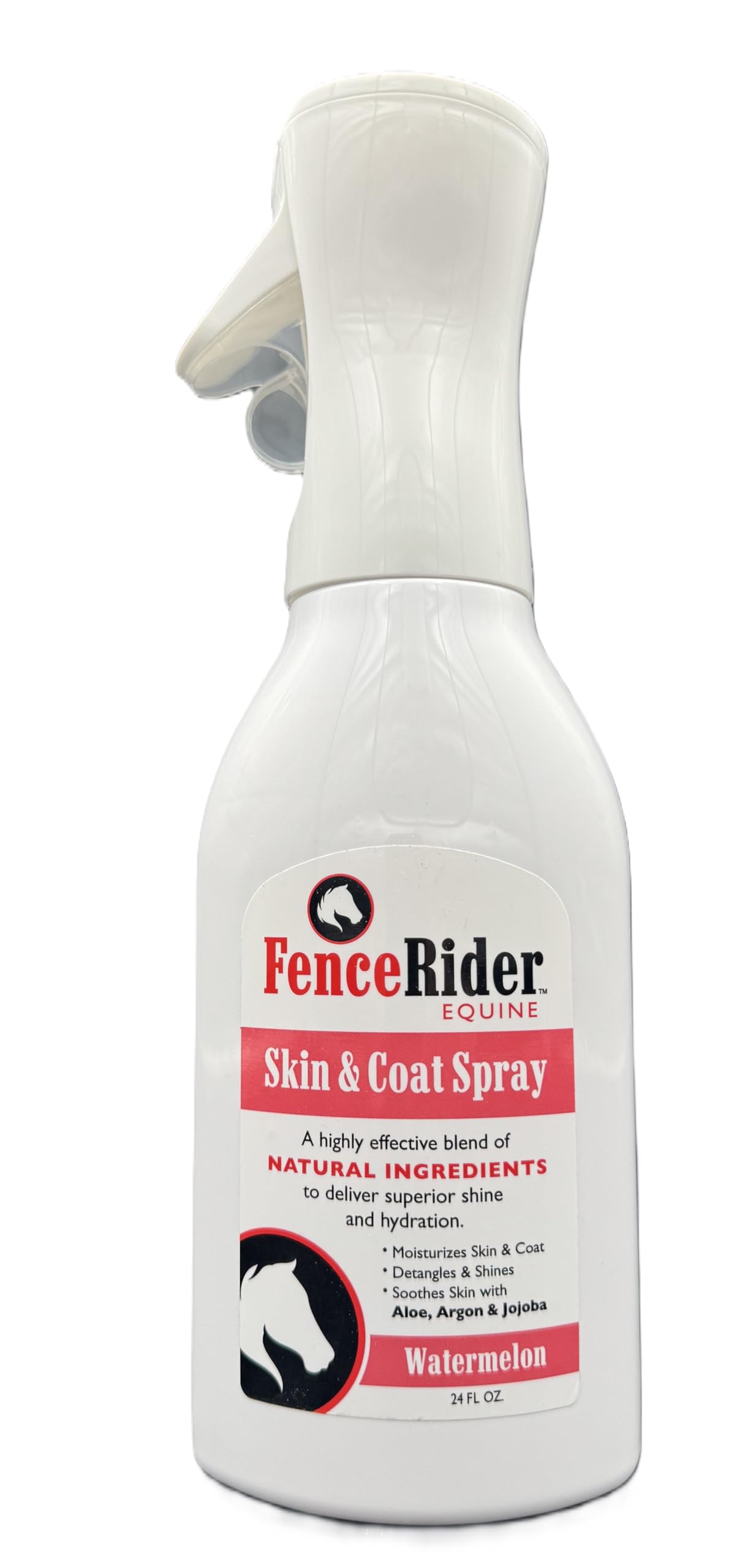Fence Rider Skin & Coat Spray for Horses, Blend of Premium Natural Ingredients to Soothe Skin and Shine Coat, 24 oz Ready to Use (Watermelon)