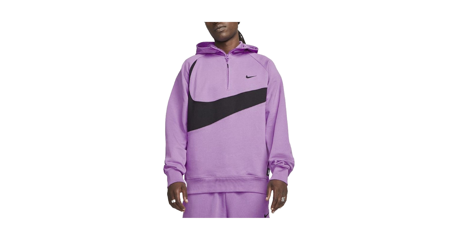 Nike Swoosh Men's 1/2 Zip Fleece Hoodie Pullover (US, Alpha