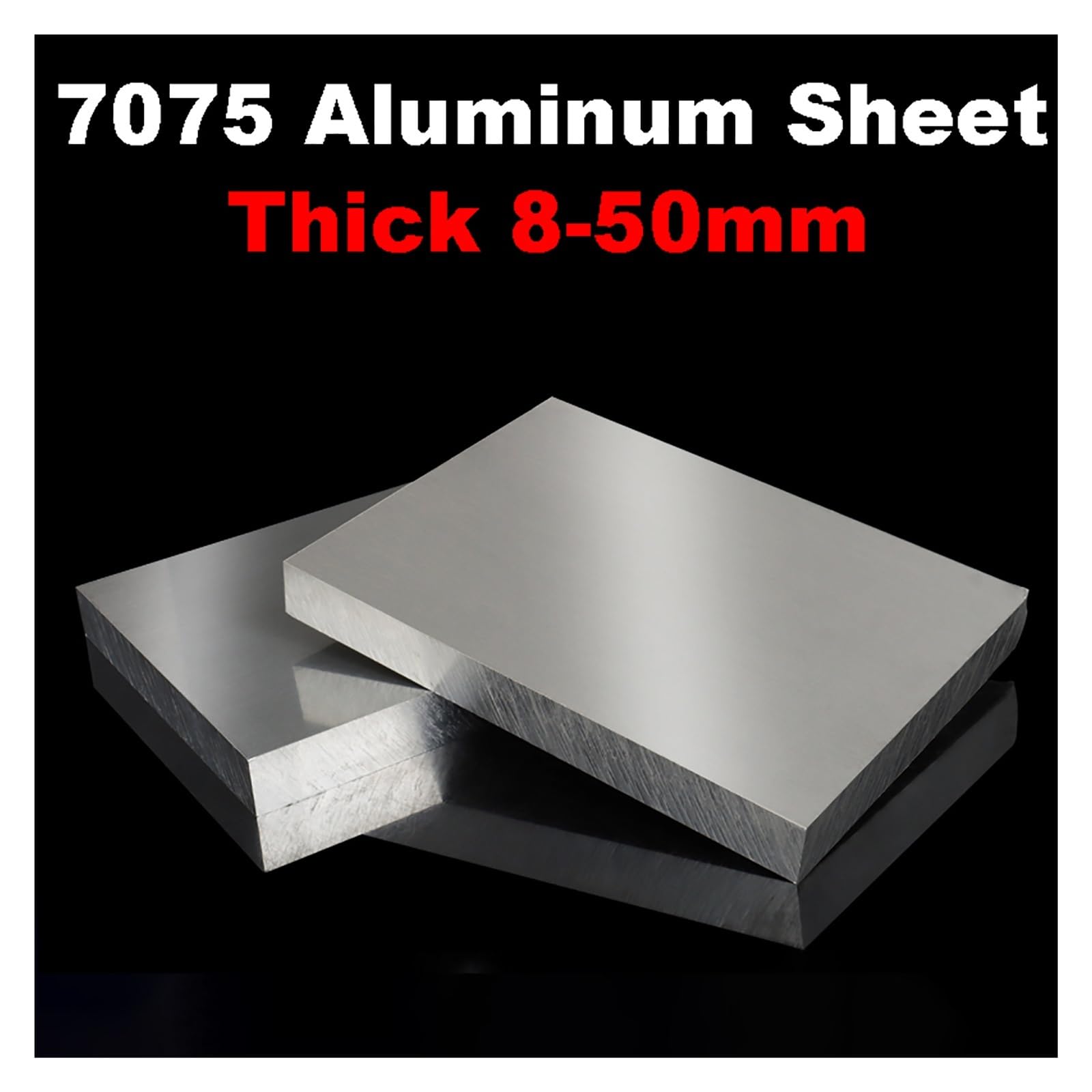 Kwadratowy płaski pręt aluminiowy, Twardy blok z blachy ze stopu aluminium 7075, wiele rozmiarów do obróbki CNC(100x200x8mm)