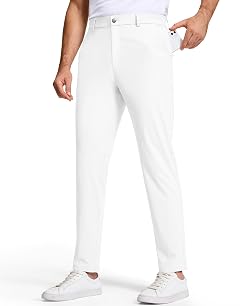 Golf Pants Men 30 32 34 Inseam 5 Pockets Stretch Slim Fit Lightweight Quick Dry Dress Chino Trousers