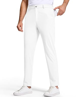 Golf Pants Men 30 32 34 Inseam 5 Pockets Stretch Slim Fit Lightweight Quick Dry Dress Chino Trousers
