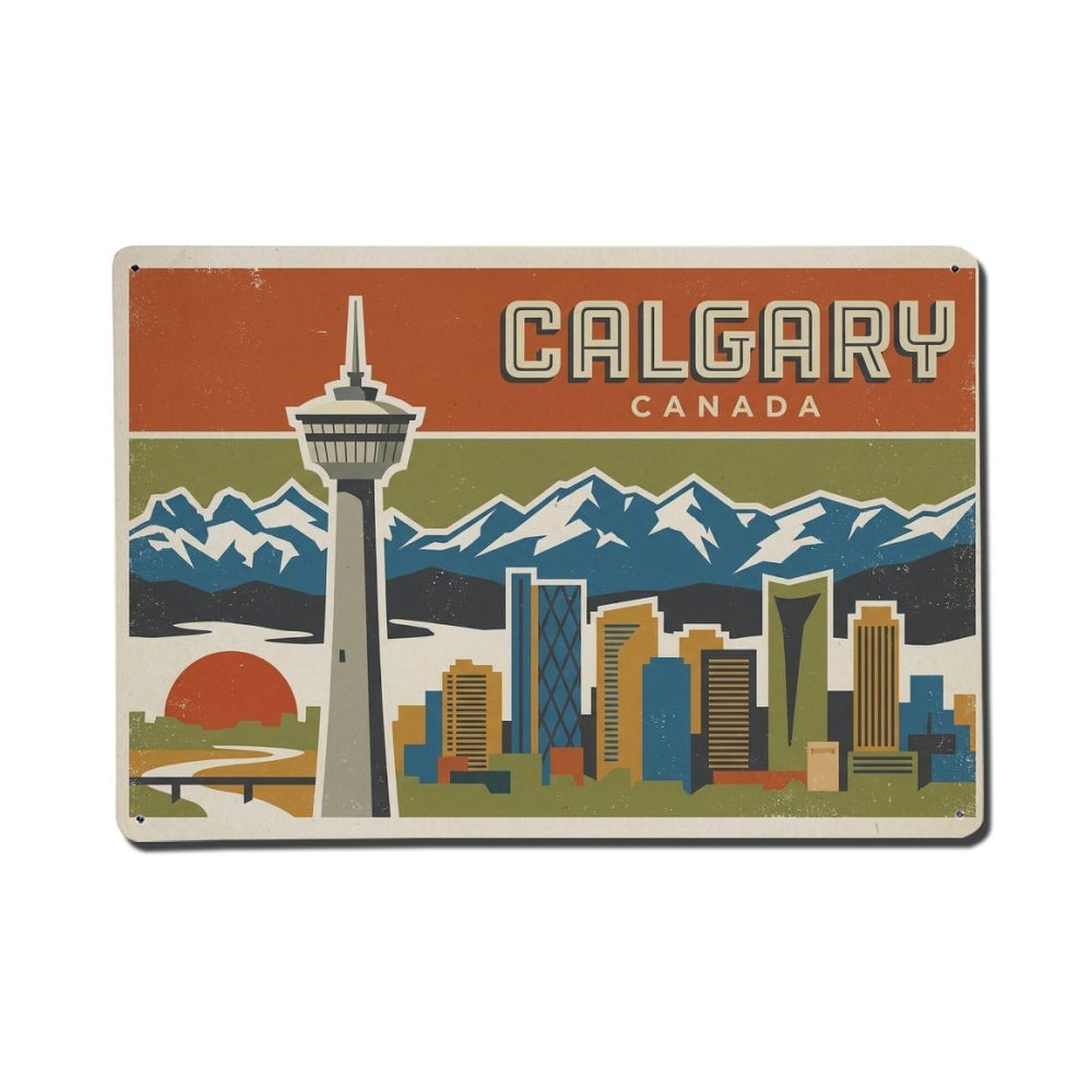 Cxhjca 8X12inch(20X30cm) Vintage Travel Canada Calgary Metal Tin Sign