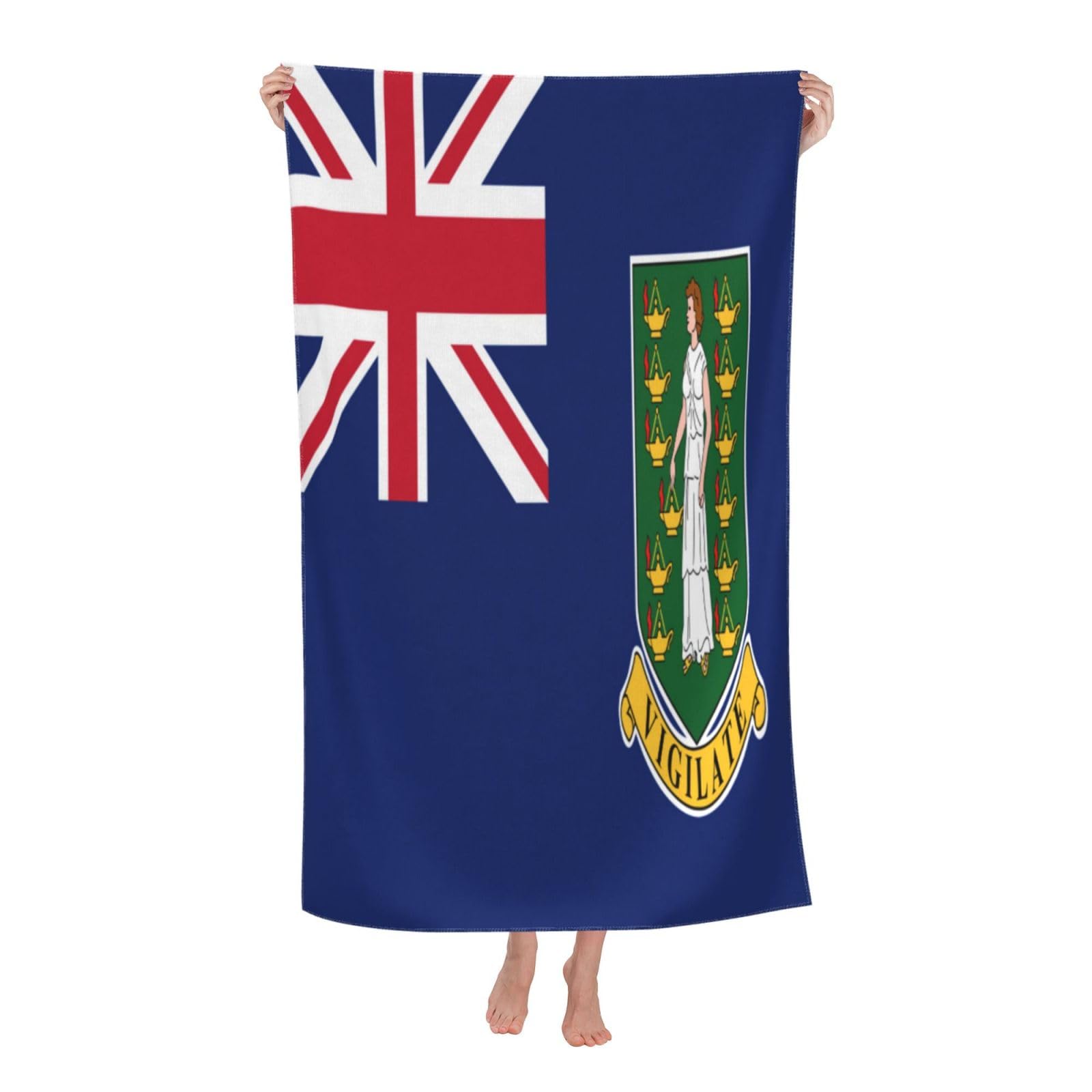 LSRCPD Beach Towels Virgin Islands Flag1 Sports Bath Camping Yoga For Adults Women 80X130Cm