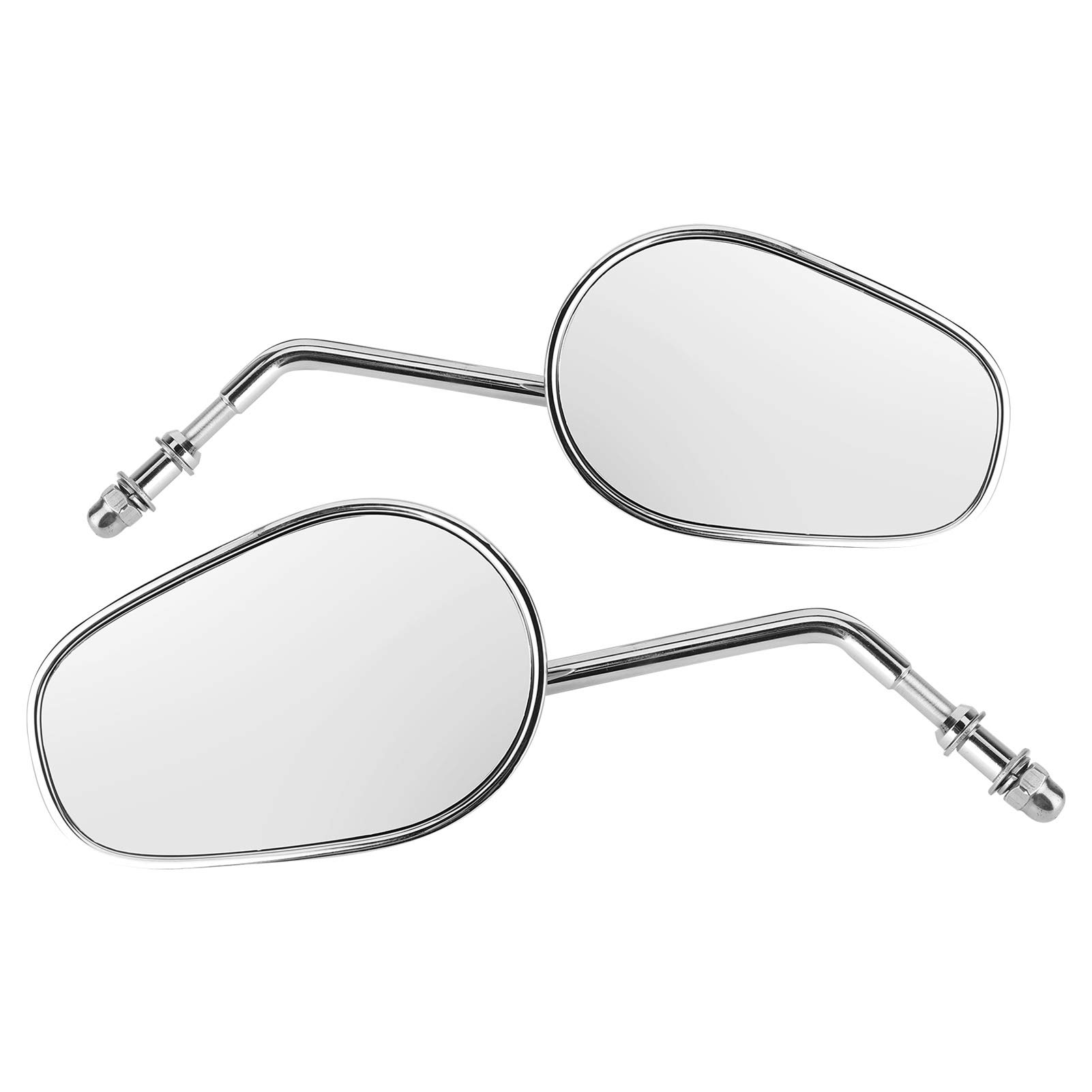 Lusterka wsteczne motocykla Trwałe, szerokokątne, regulowane lusterka na końcu kierownicy dla Touring Glide Fatboy 883 1200 Srebrne aluminium Szkło Para obrotu o 360 stopni