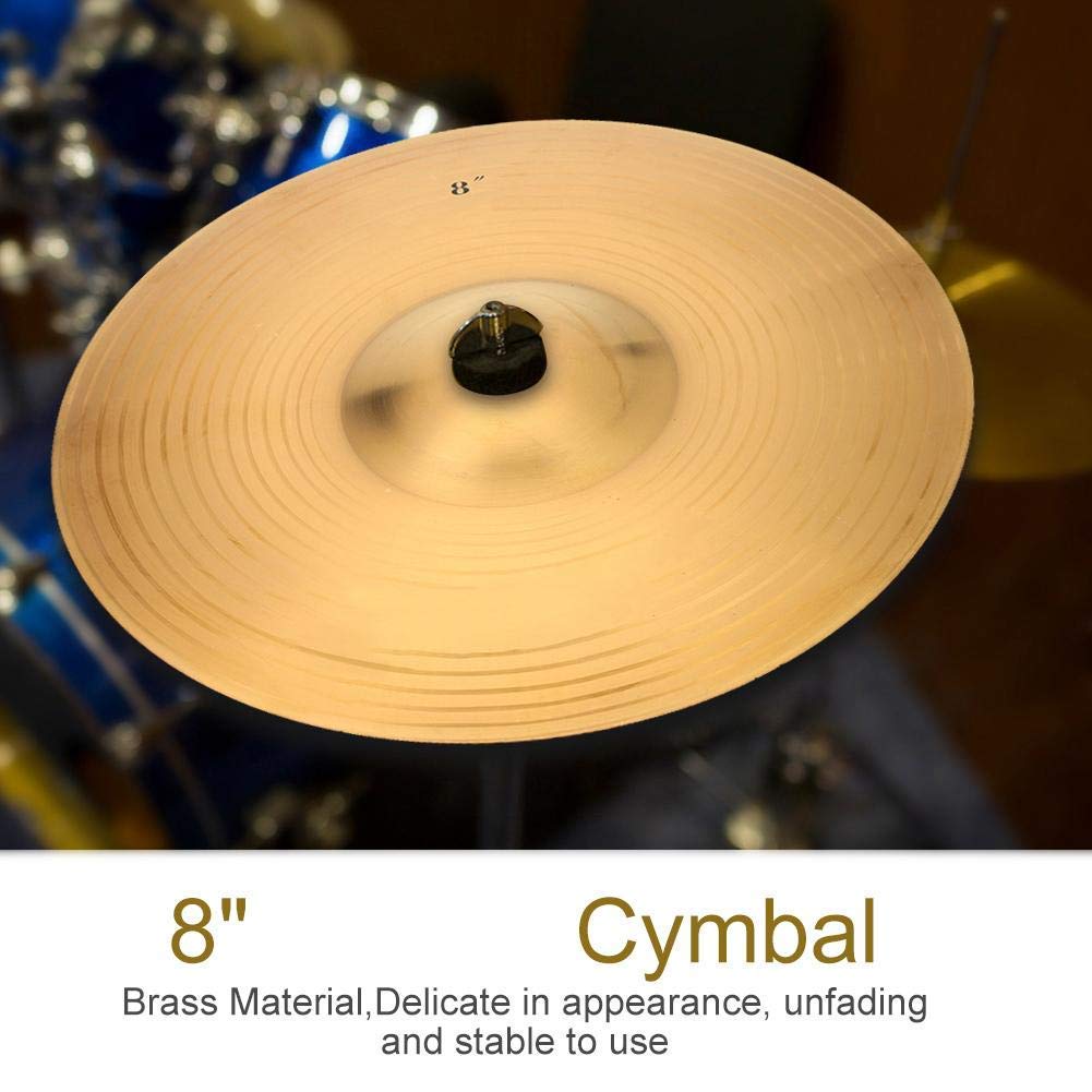 Platillo Splash 8 Pulgadas para Batería Jazz Drum, Latón Auténtico con Acabado Tradicional, Ideal para Estilo Duradero, Toallitas Incluidas – Compatible con Instrumentos de Percusión Profesionales