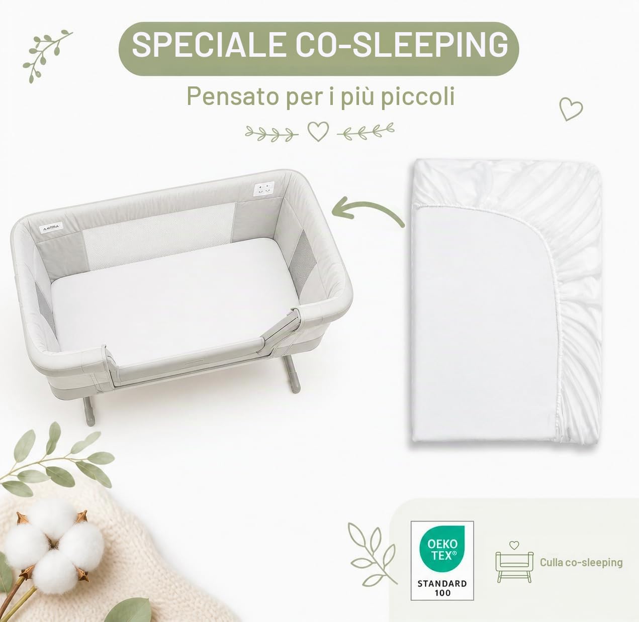 Coprimaterasso Next to Me Salvapipì Impermeabile per Culle Compatible Kinderkraft Neste Up Certificato Oeko-Tex 50 x 83 cm