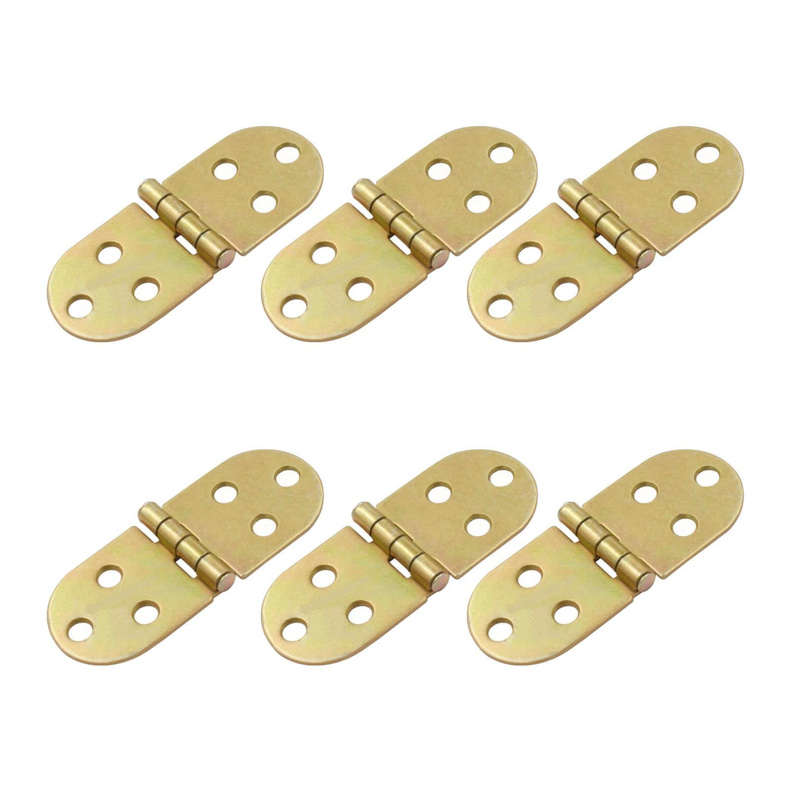 CLKE 6 Pcs Small Hinges, Rounded Edge Folding Hinge, Flip Top Hinges, 180 Degree Flip Hinge
