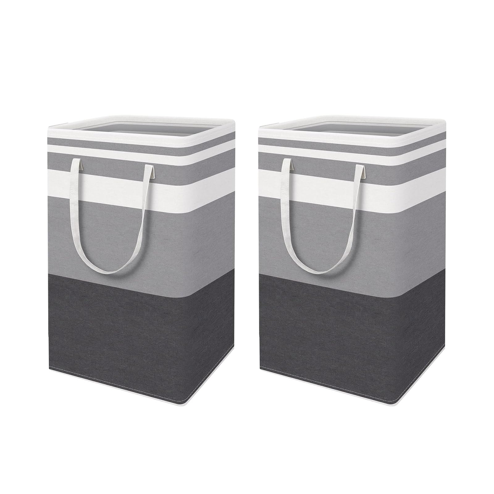 Of 2 75L Compressible Cloth Storage Baskets Portable with Carrying Handles for Bedrooms Space Saving Foldable Laundry Bin
