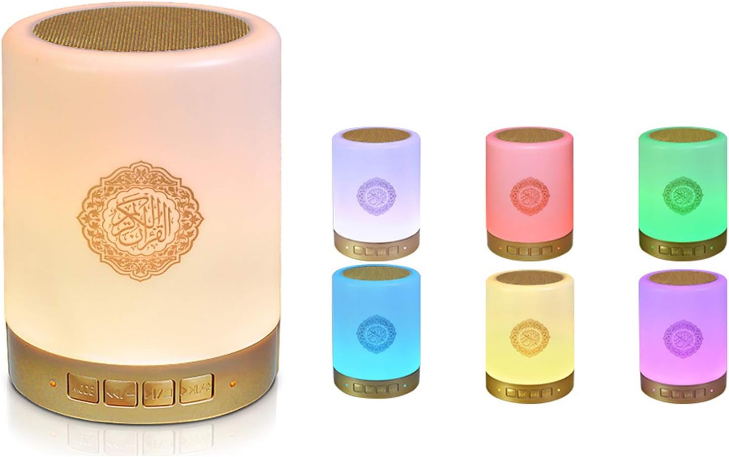 7 Colors Quran Speaker, 14 Languages USB Powered Bluetooth Touch Light,Quran Player with APP