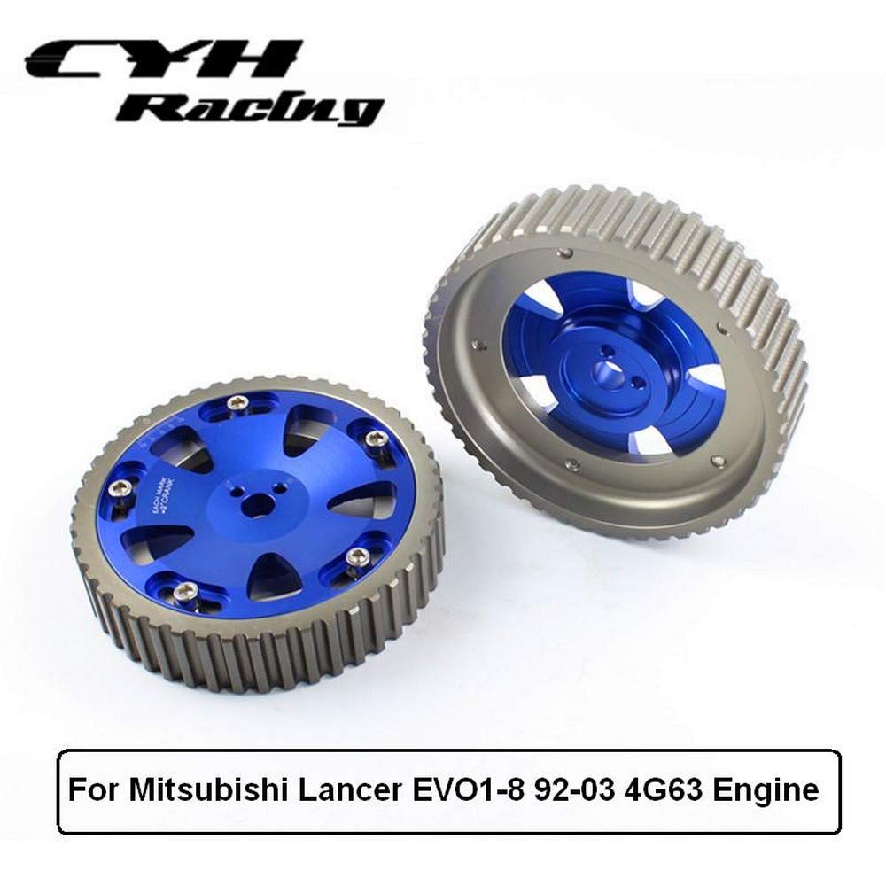 2Pcs Adjustable Cam Gear Pulley Kit For Mitsubishi Lancer EVO1-8 4G63 Engine 92-03