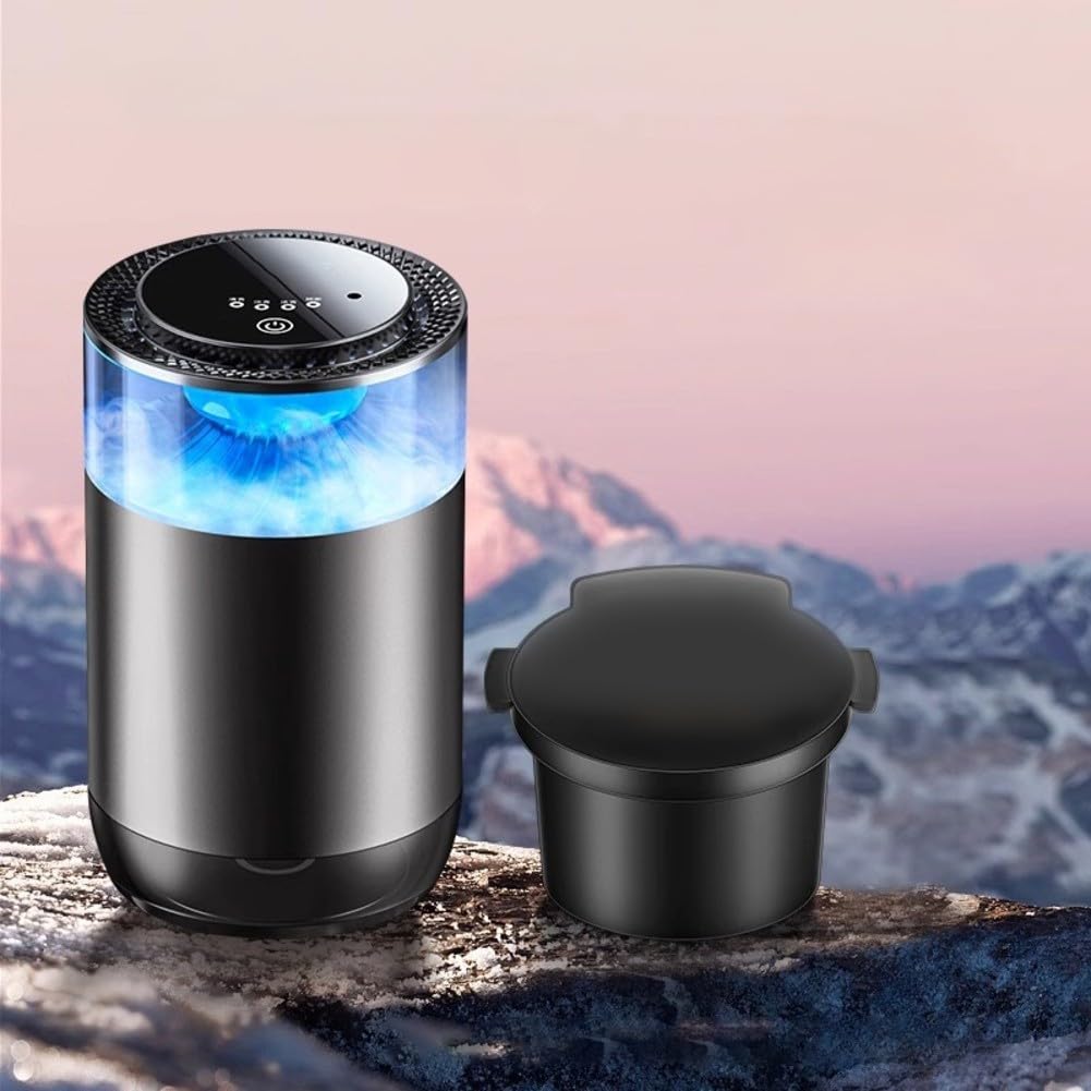 Sea Mountain Cloud Mist - Ambientador para coche, carcasa de aluminio, difusor de aroma con batería integrada y pantalla de capacidad de aceite (cedro)