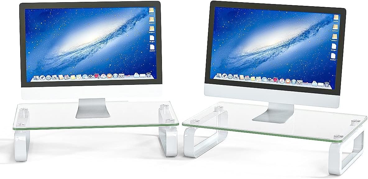 Zwei Monitorständer aus Glas ergonomischer Laptopständer, Bi