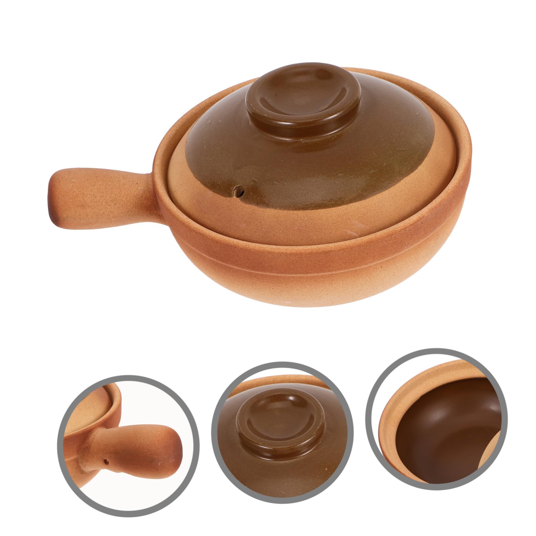 Pentola in Terracotta da 850ml in Ceramica per Zuppa e Riso | Uso per Takeout di Riso e Pasti Domestici, Adatta a Piccole Famiglie, Resistente al Calore e Versatile