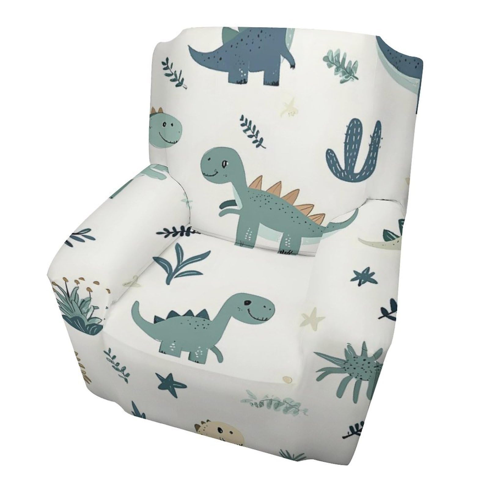Housse de fauteuil 1 place extensible à motif cactus