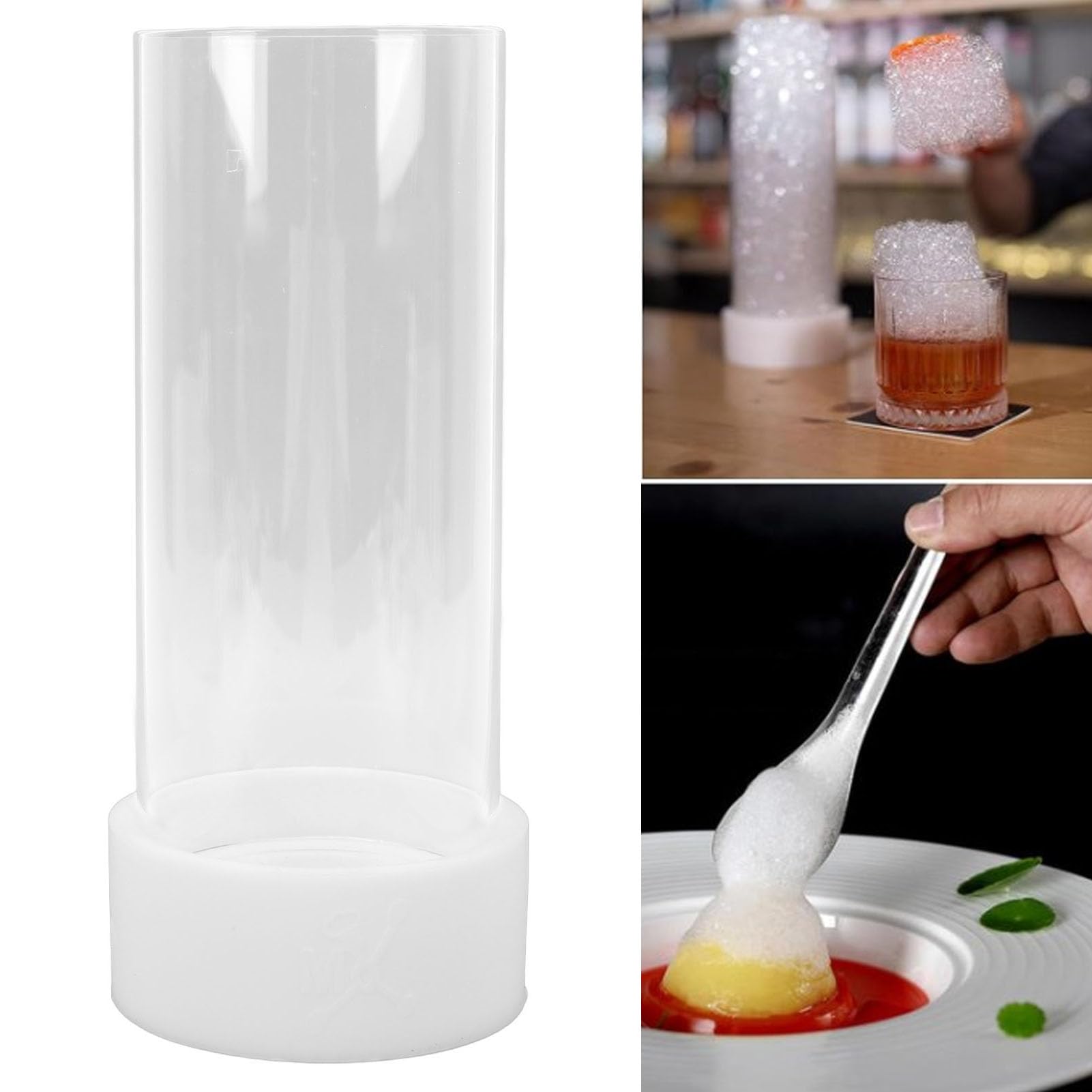 TOPINCN Base per la Produzione di Schiuma per Gastronomia Molecolare e Supporto per Vetro Generatore Efficiente di per Chef Che Cucinano 235x105mm