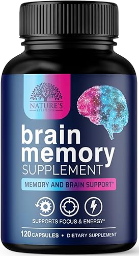 Píldoras de suplemento de memoria cerebral, nootrópicos de fuerza 3 veces para concentración, claridad y apoyo de enfoque, salud cerebral, vitaminas