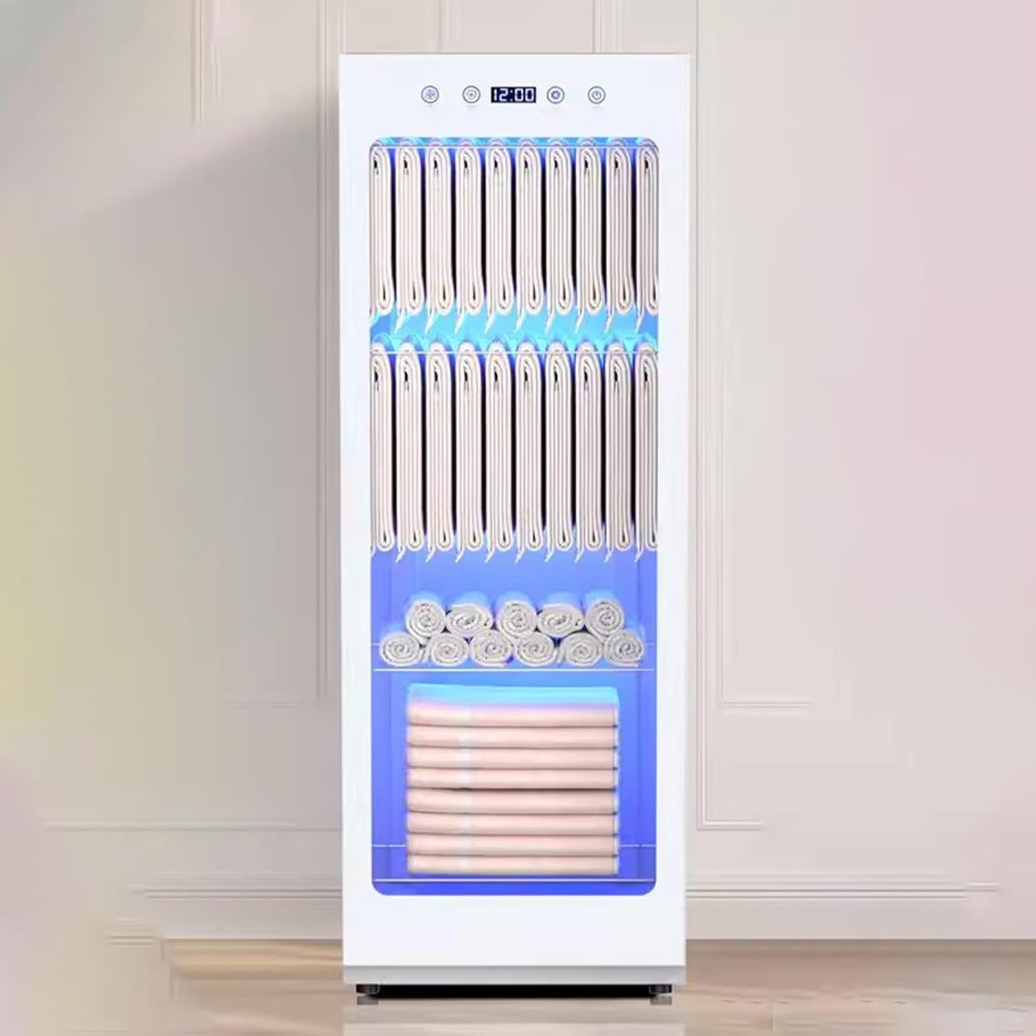 Compact Hot Towel Warmer & Dryer Cabinet with See-Through Window – Ideal for Spa, Salon & Restaurant Use – Efficient Towel Heater for Ultimate Comfort