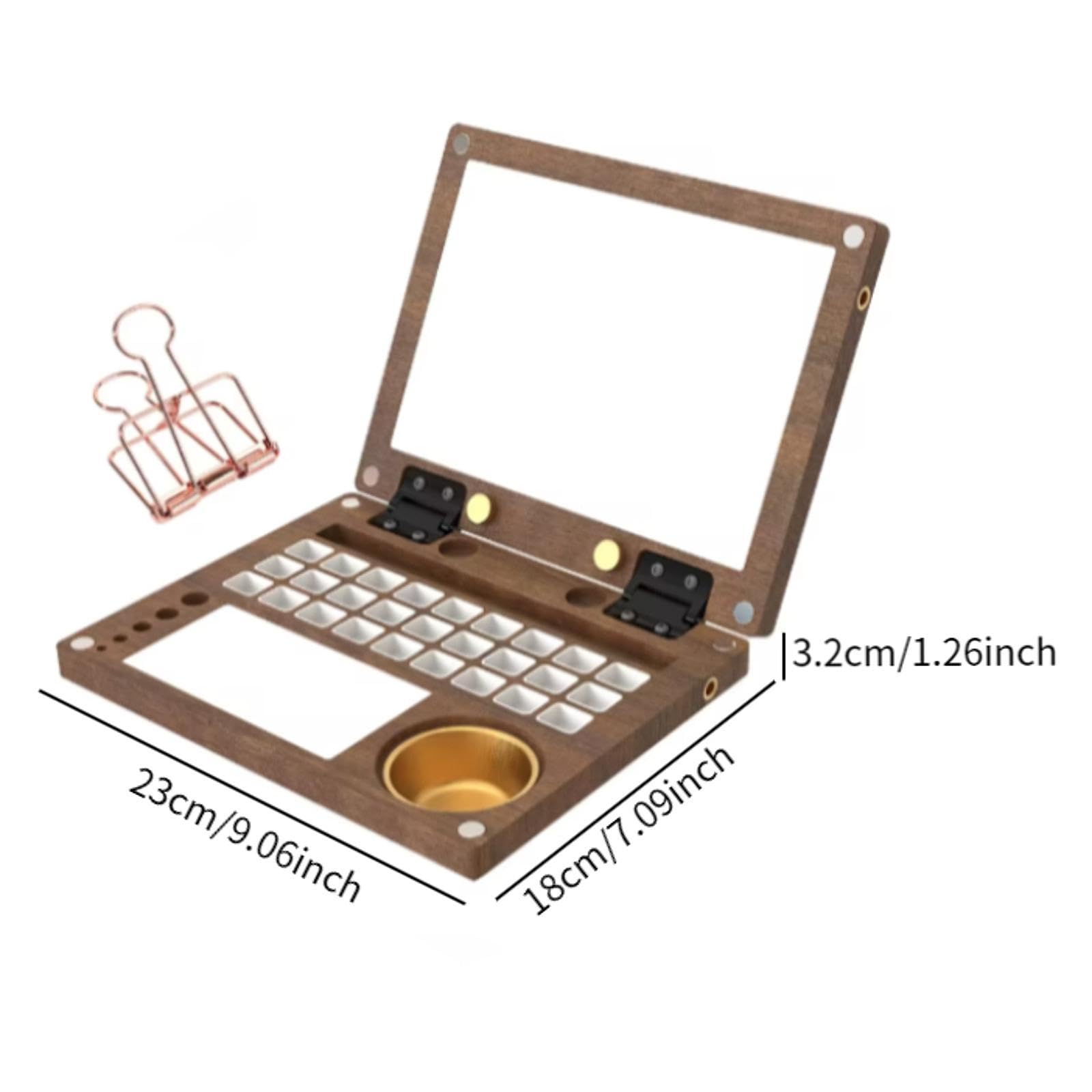 Palette Aquarelle 27 Cases, Récipient en Bois pour Peinture Acrylique et Huile