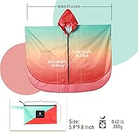 Vista 7 de SaphiRose Unisex Rain Poncho Raincoat Hooded for Adults Women with Pockets