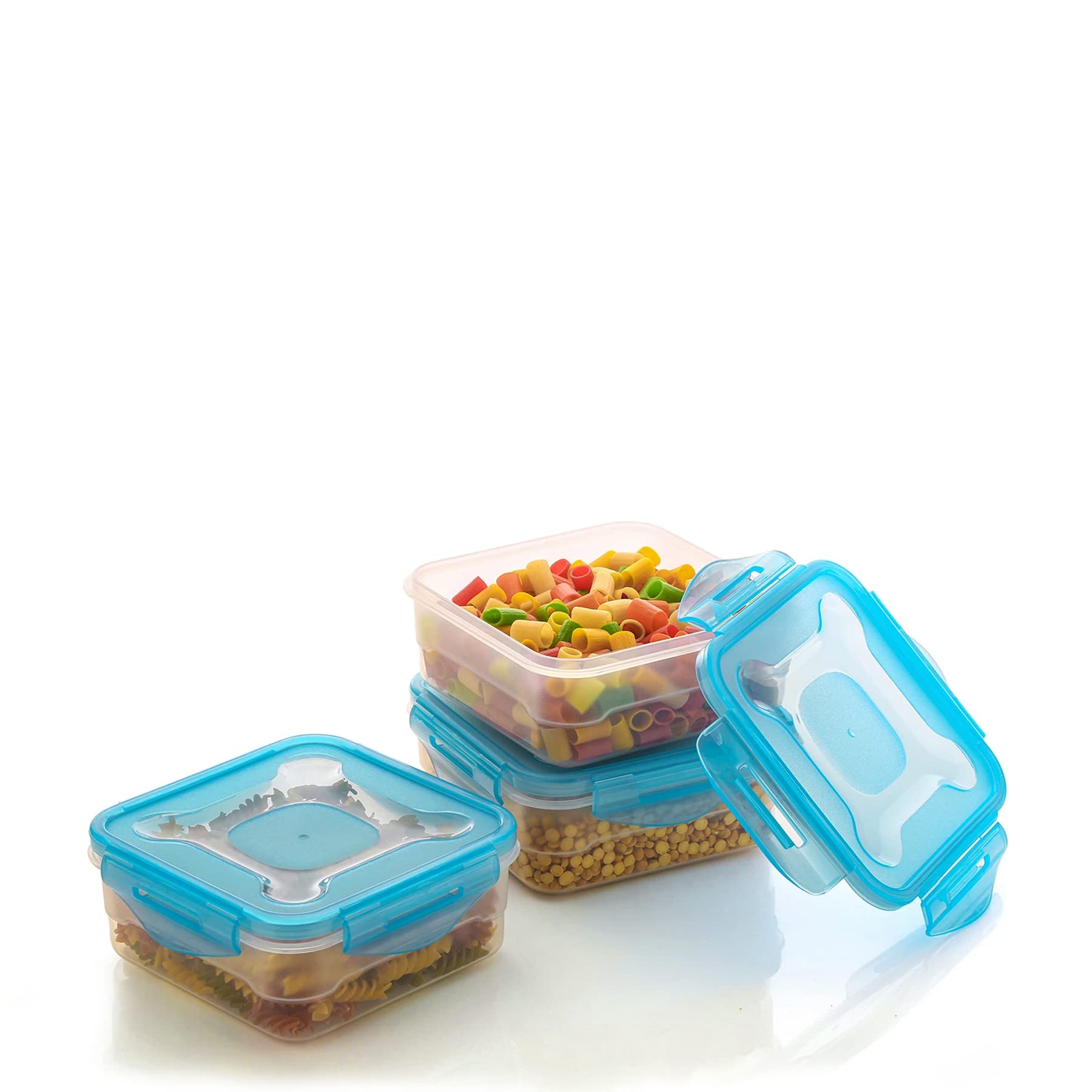 Rezdax Dry Food Container Cereal Storage Box Rice Storage Boxes Food Dispenser for Food Storage Cereal Beans Flour Sugar Container Set Of 3 (BLUE)