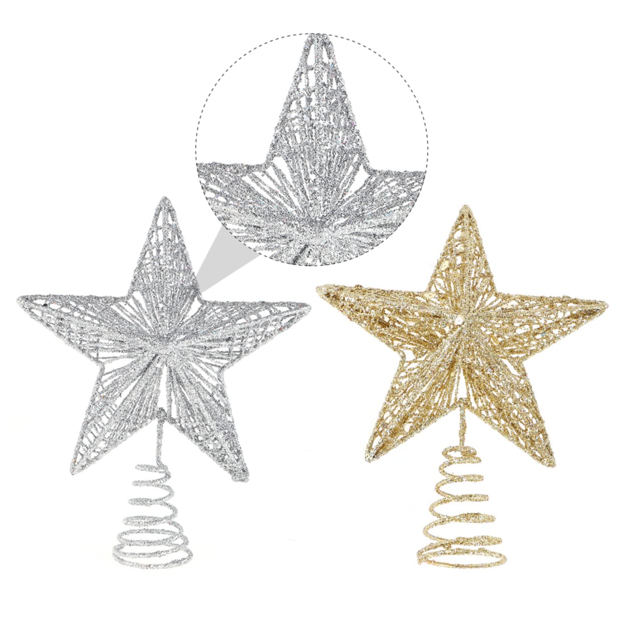 ABOOFAN 4pièces Treetop Star Fer pour Sapin De Noël Et Décoration Élégante pour Fêtes Et Ambiance Festive