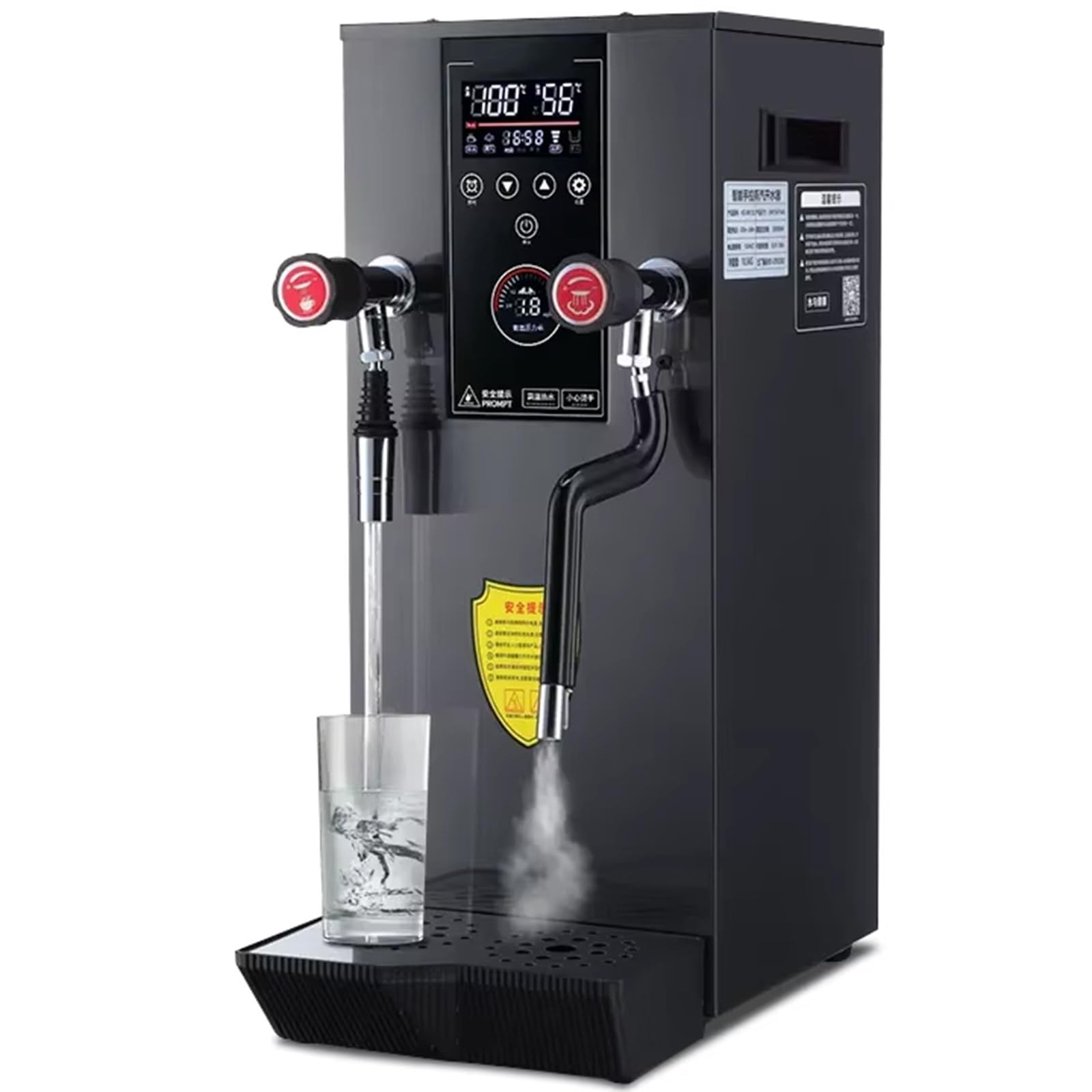 Komercyjny Spieniacz Do Mleka, Automatyczny Ekspres Do Kawy I Herbaty Z Wrzątkiem Parowym O Mocy 2200 W, Z Wyświetlaczem Led,Black