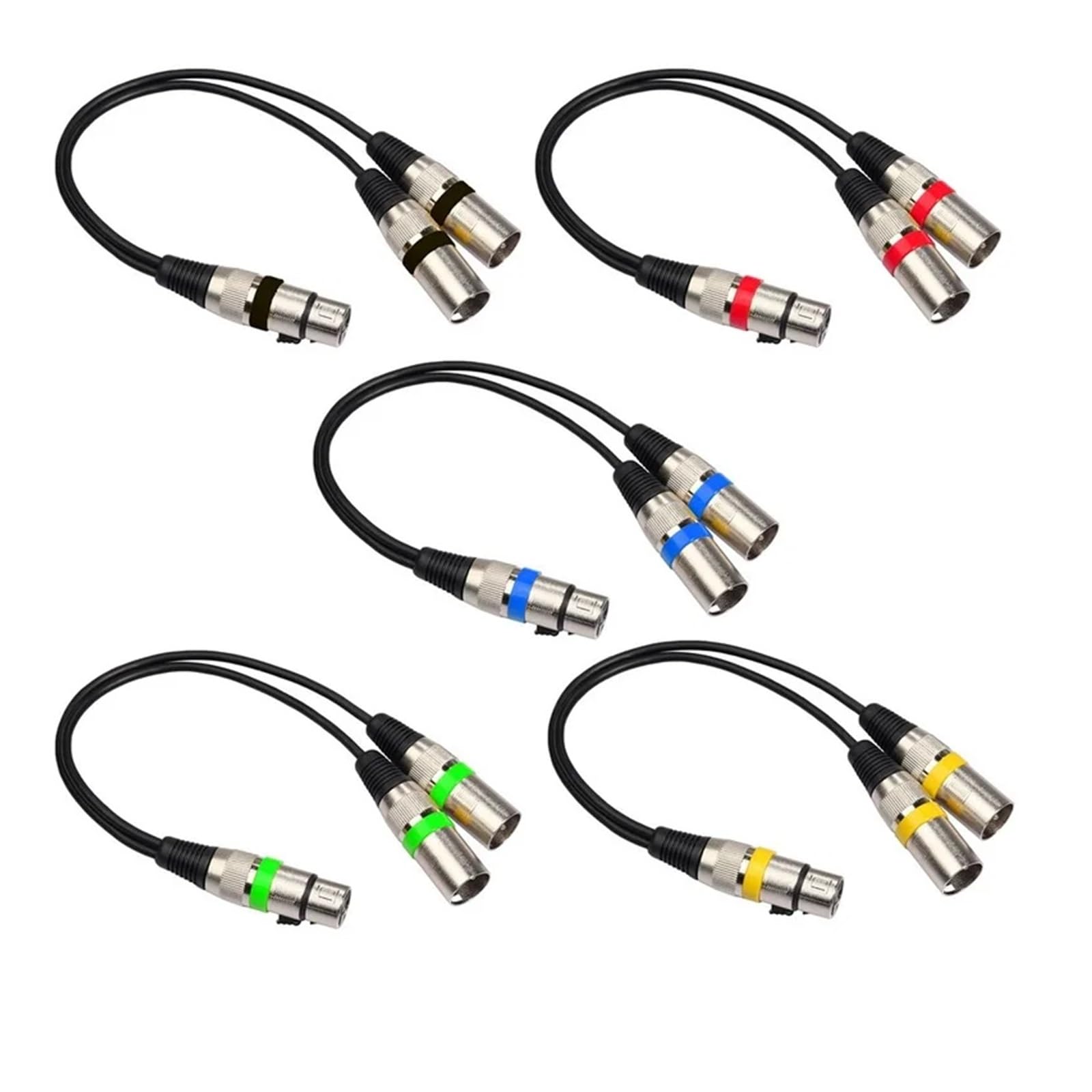 3Pin XLR Female Jack to Dual 2 Male Plug Y Splitter 30cm Adapter Cable Wire for Amplifier Speaker Headphone Mixer (Size : 0.3m Yellow)