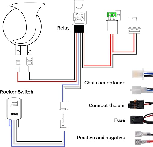 Miniatura 5 de Kit de bocina ruidosa UTV, kit de bocina RZR con interruptor basculante de 12 V para Polaris RZR Ranger, PRO XP, Can Am, hasta 2021
