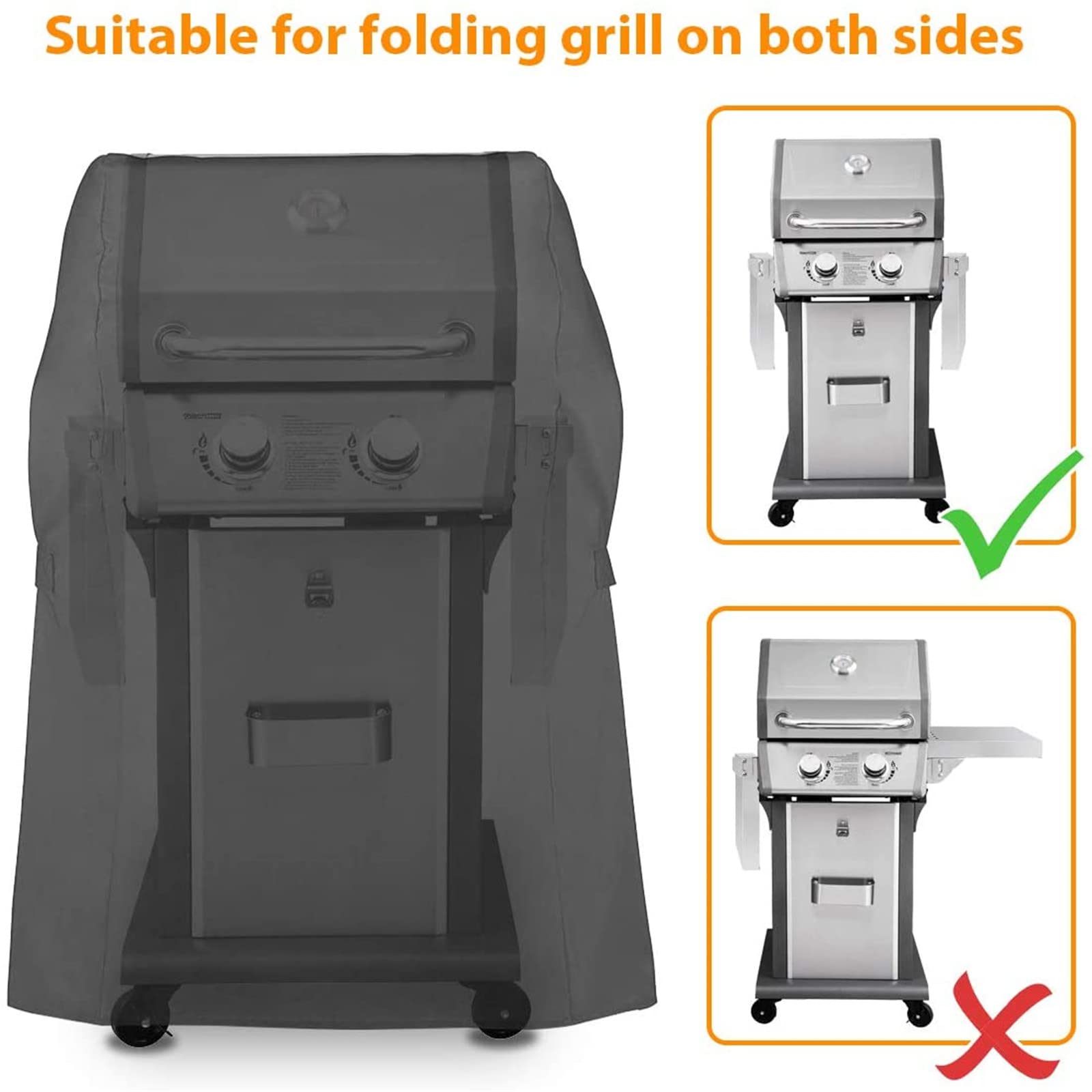 Copertura Per Barbecue A Gas Impermeabile - Tessuto Oxford 420D, Cinghie In Velcro, 105x49x102 Cm - Foto 7