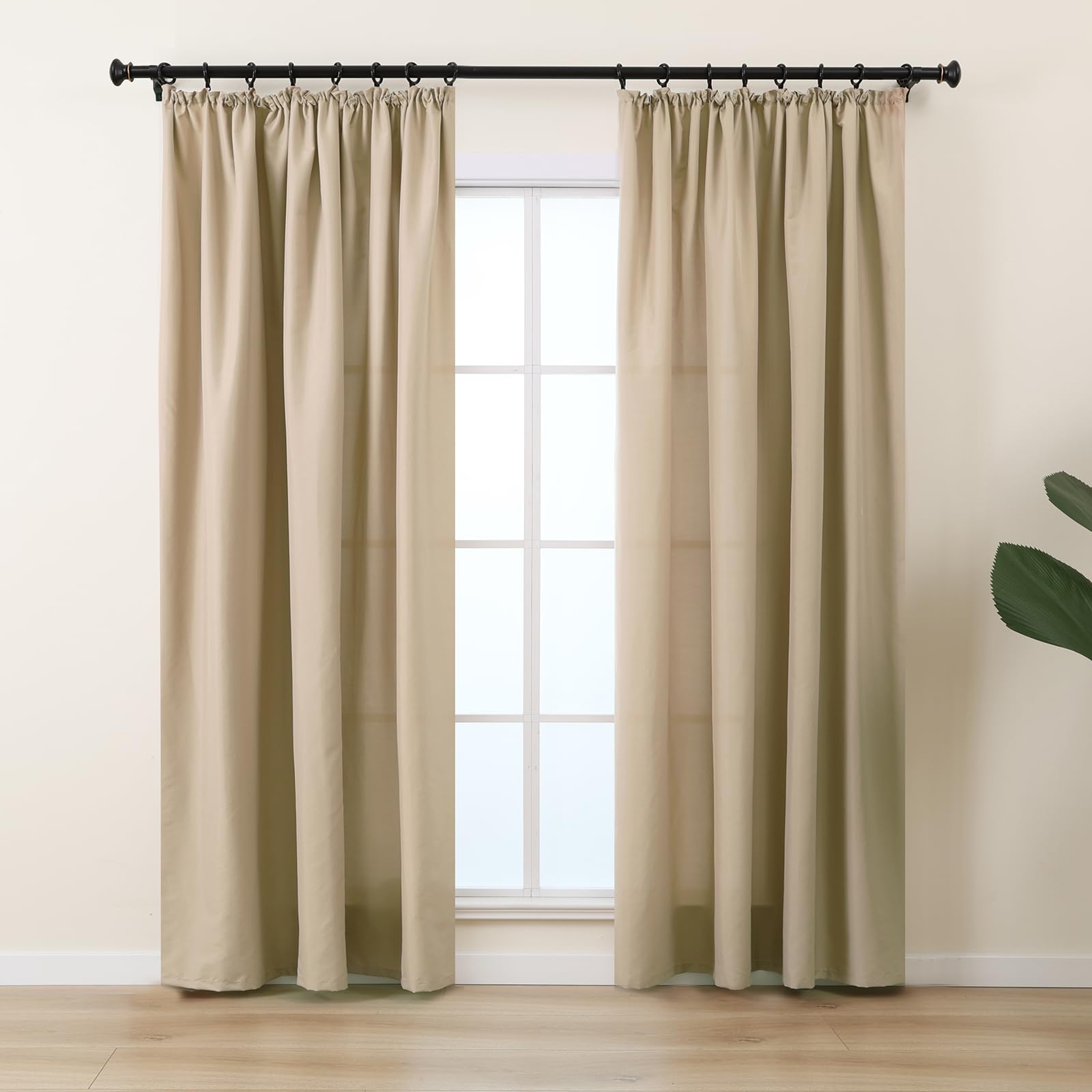 L.Z.E Non-See-Through Curtains Sand Beige