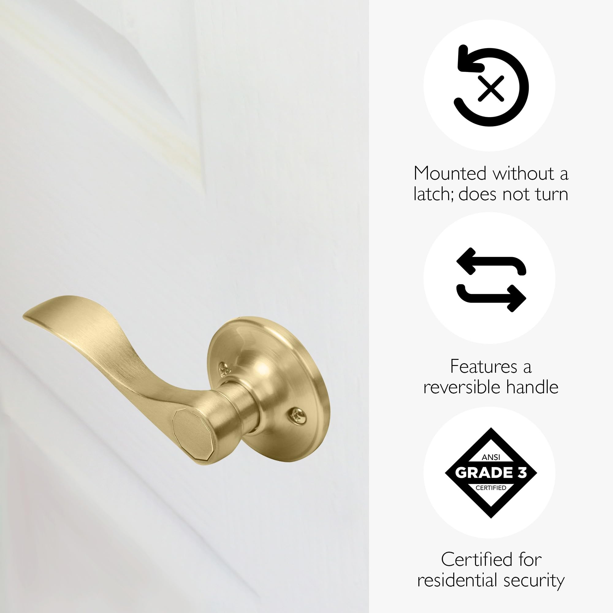 Design House 728873 Springdale Door Handle in Satin Gold, Decorative - Image 3