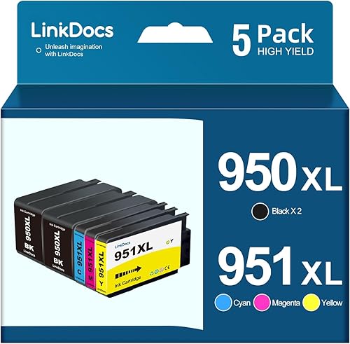 Compatible con cartuchos de tinta de repuesto para impresora HP 950xl 951xl utilizado con HP Officejet Pro 8600 8610 8620 8100 8630 (paquete de 5, 2