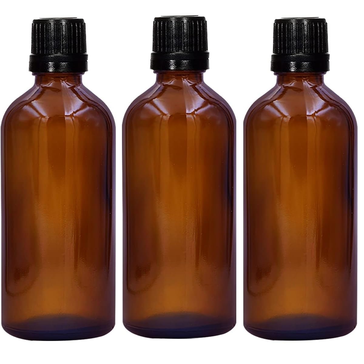 Hunky Dory 3pcs 100ml Amber Glass Bottle with Black Cap And White Plug for Essential Oils, Fragrances, Perfumes,Serum Bottles,Costemic Bottles DIY Skin Care-image-18