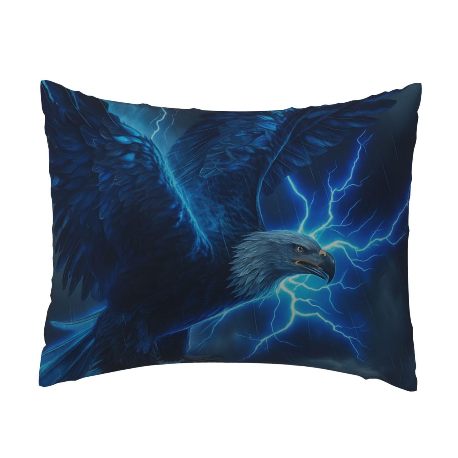 Majestic Eagle in Thunderstorm Pillowcase Soft Plush with Zipper Decorative Pillowcovers 16x20 in
