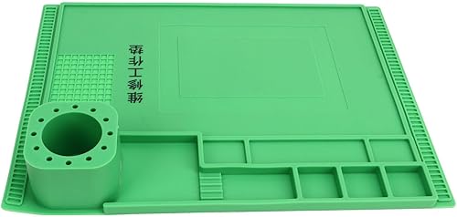 Miniatura 6 de Alfombrilla de soldadura, 15.7x11.8 in ranuras para destornillador, almohadilla de reparación de silicona, buena resistencia, aislamiento térmico