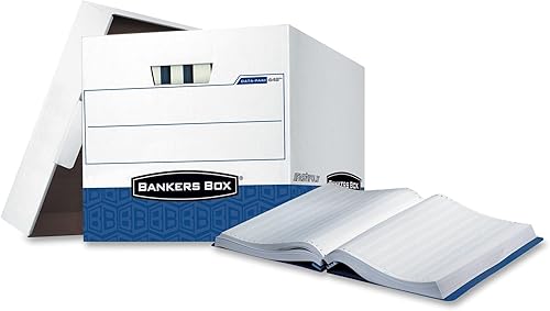 Miniatura 3 de Bankers Box Data-Pak Cajas de almacenamiento, archivos de cartas, 13.75 x 17.75 x 13 pulgadas, blanco/azul, 12/caja