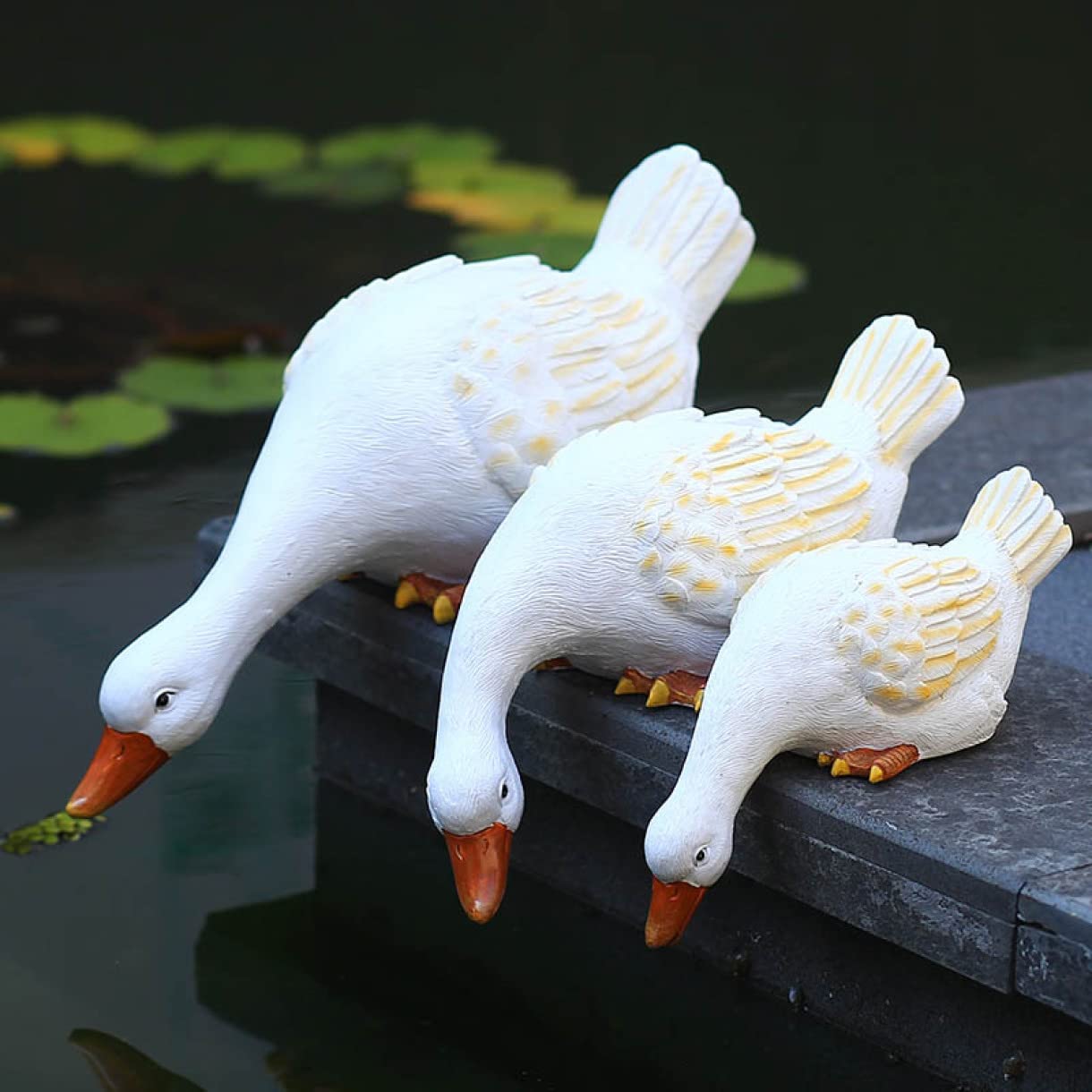 JAnjiaLxY 庭のオブジェ置物 クリエイティブアヒル 屋外装飾 庭の置物