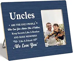 OTINGQD Presentes para tios, tios são as únicas pessoas que podem dar conselhos como um pai, moldura de madeira para exibição de parede de mesa, presentes de tio para aniversário, Natal, porta-retrato