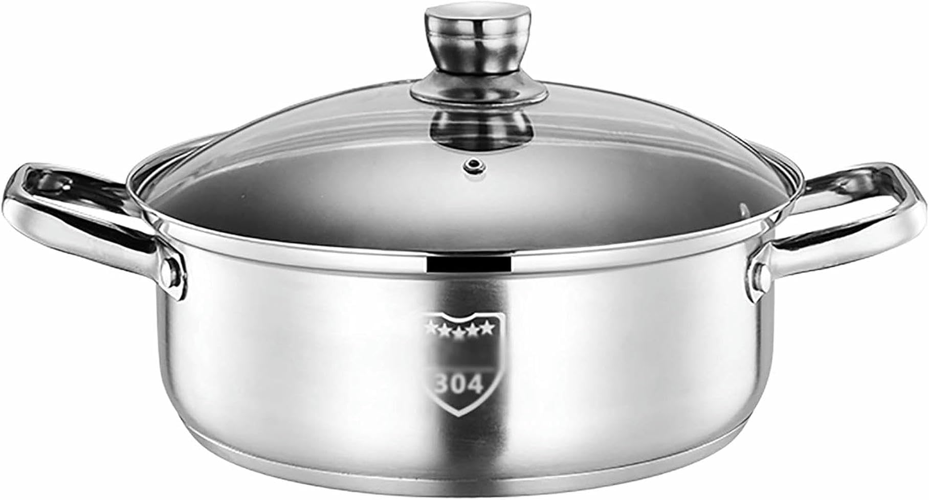 Olla Caliente/Olla para Sopa De Acero Inoxidable 304 De Doble Fondo, Antiadherente para Uso Doméstico, Cocina De Inducción A Gas，32cm