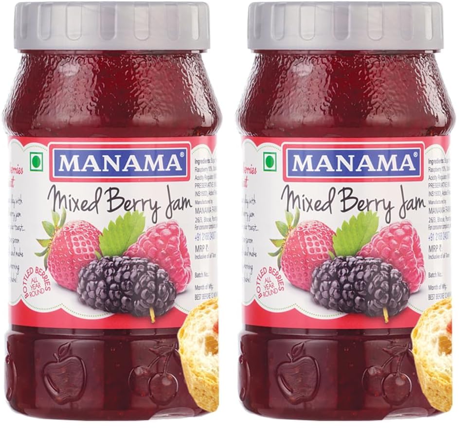 Image of Manama Mixed Berry Jam (Raspberry, Strawberry and Mulberry), Pack of 2, 500GMS