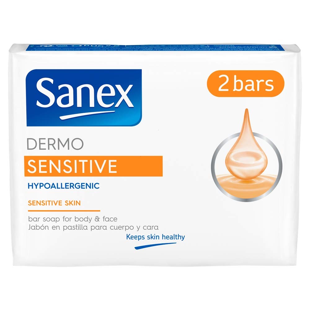 Sanex Dermo Sensitive Soap Bars, 2 x 90 g